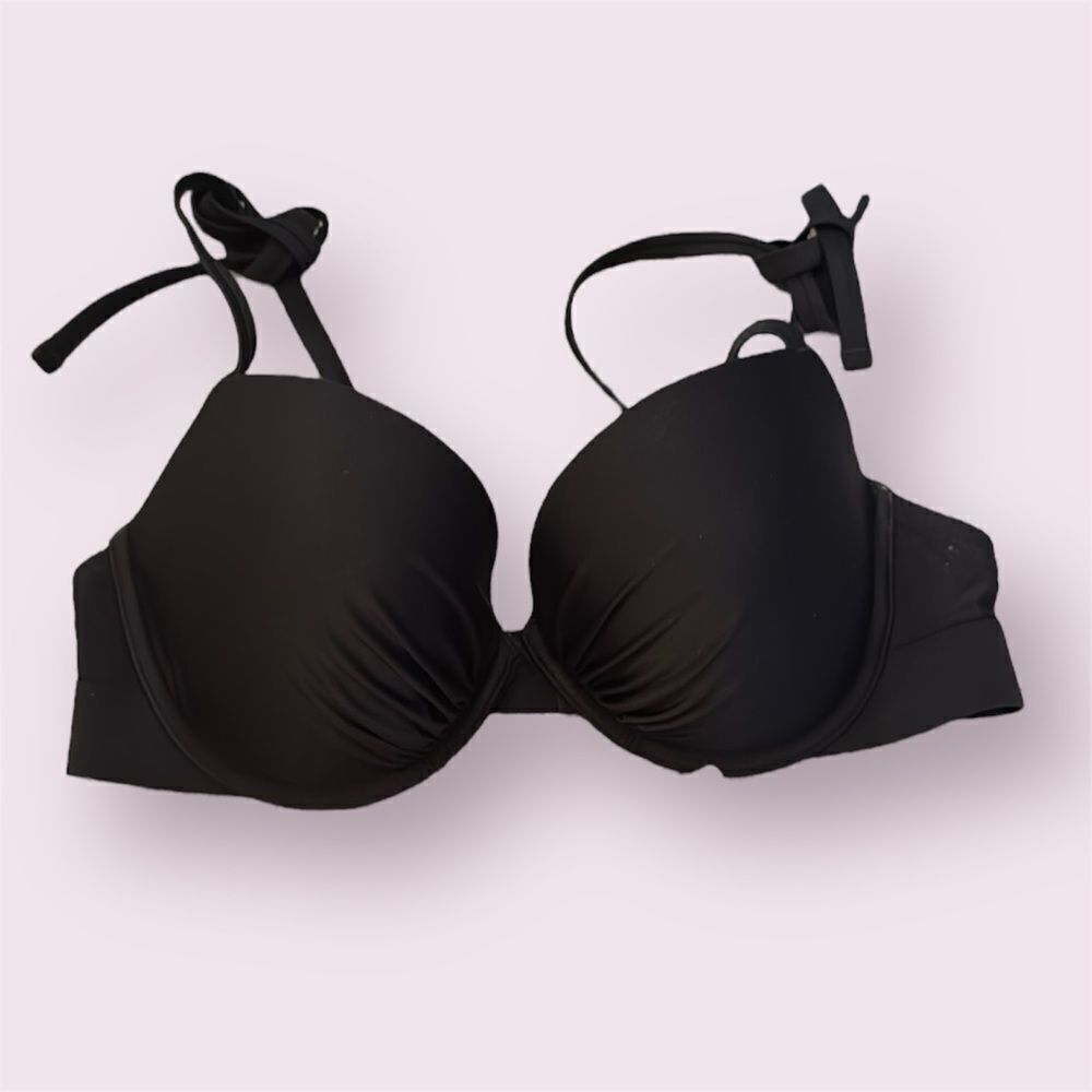aerie Black Padded Bikini Top with Adjustable Straps